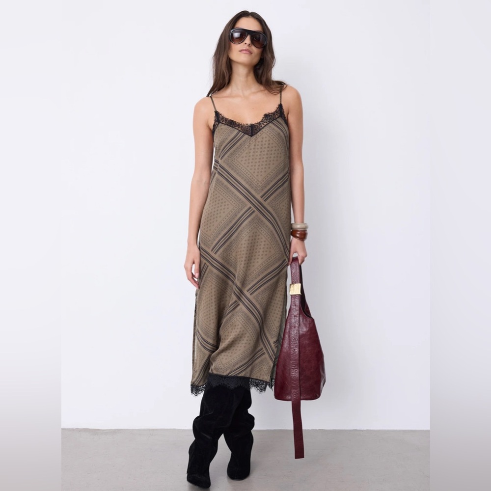 Vintage Gianfranco Ferre brown plaid lace and velvet dress Made in Italy